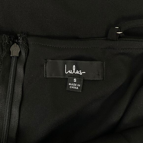 Lulu's Prettiest Presence Black Beaded Sleeveless Bodycon Mini Dress Black Small - Picture 8 of 8